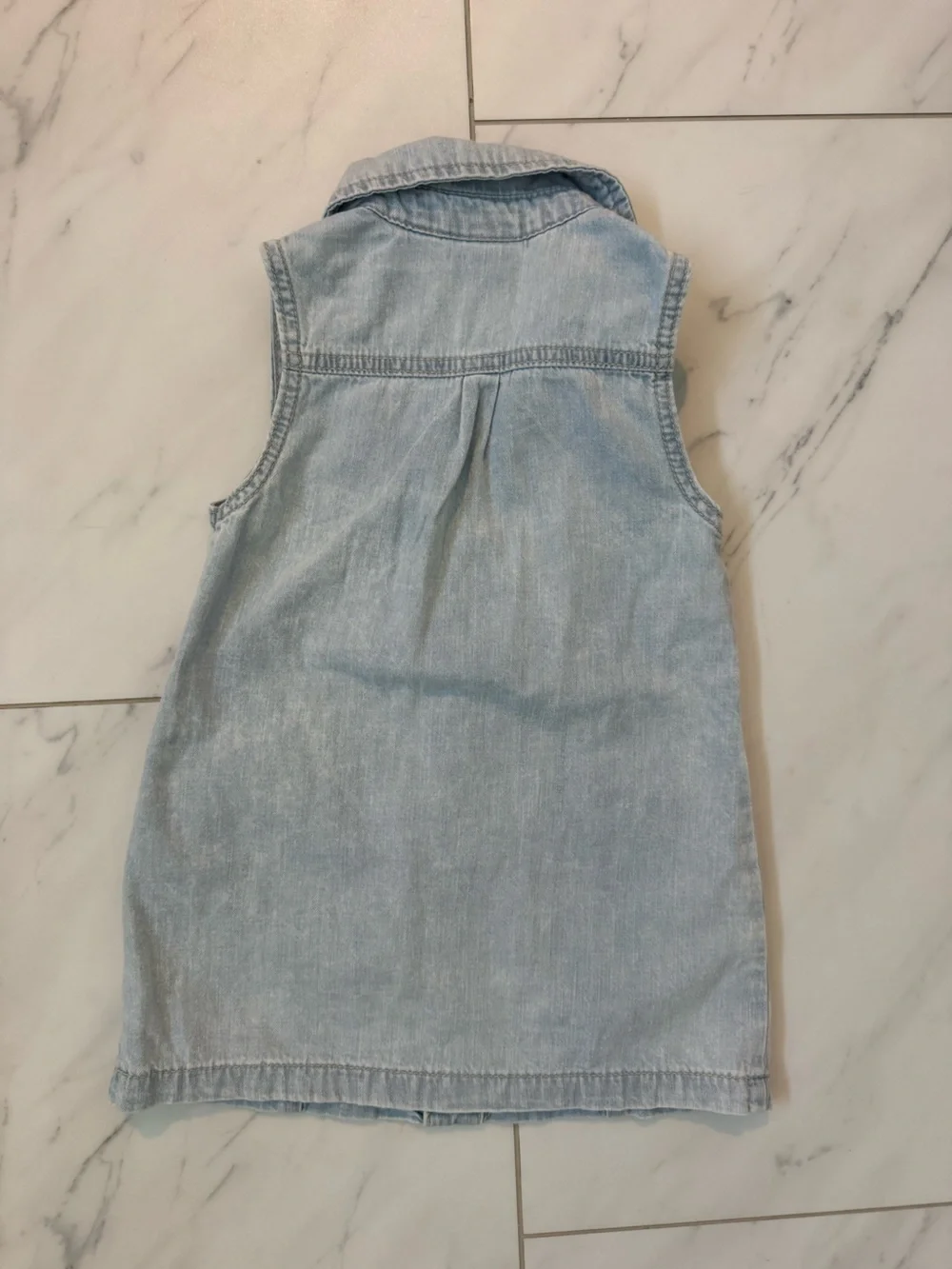 Cat & Jack Light Blue Denim Button-Front Sleeveless Dress